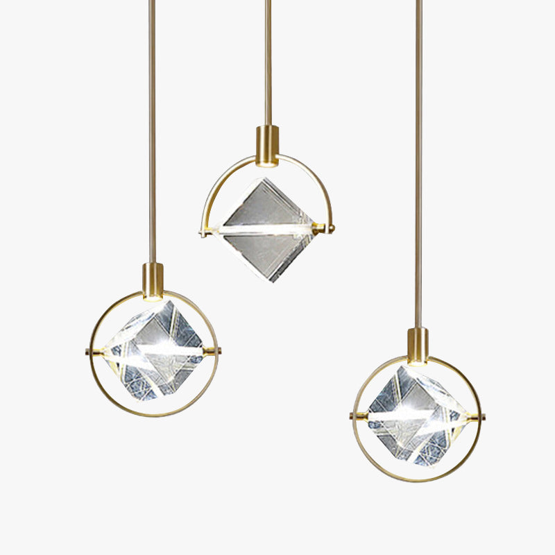 Kristy Moderne Luxe Geometrie Hanglamp Goud Metaal/Kristall Woon/Slaap/Eetkamer