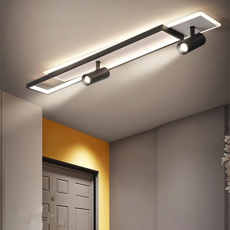 Haney Moderne Design LED Rechthoekige Verstelbare Plafondlamp Zwart Gang/Hal/Portiek