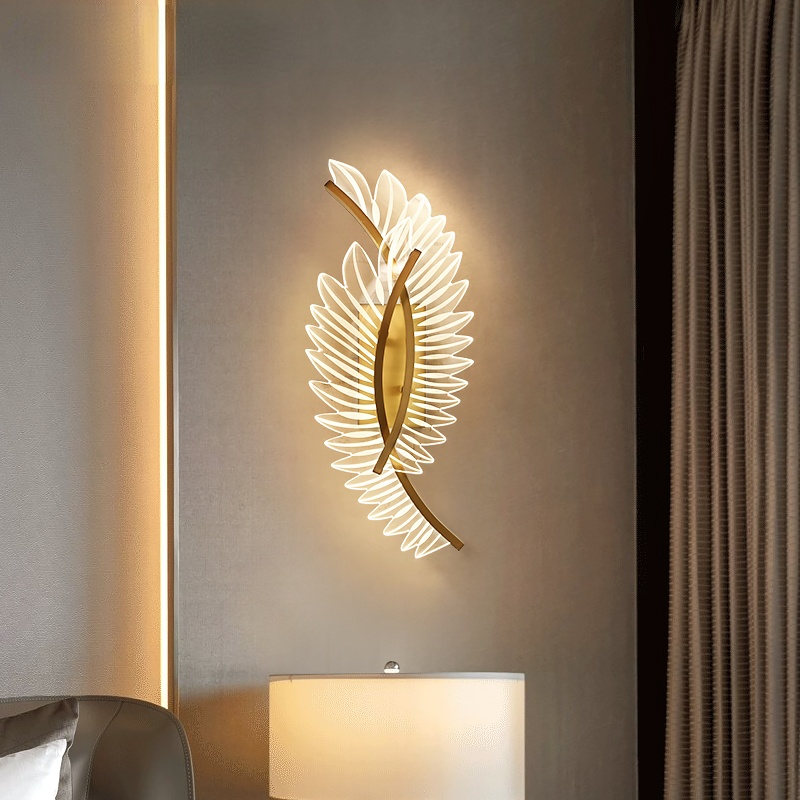 Kristy Moderne Wandlamp Metaal/Acryl Gouden Vleugels Design Sconce Voor Slaap/Woonkamer