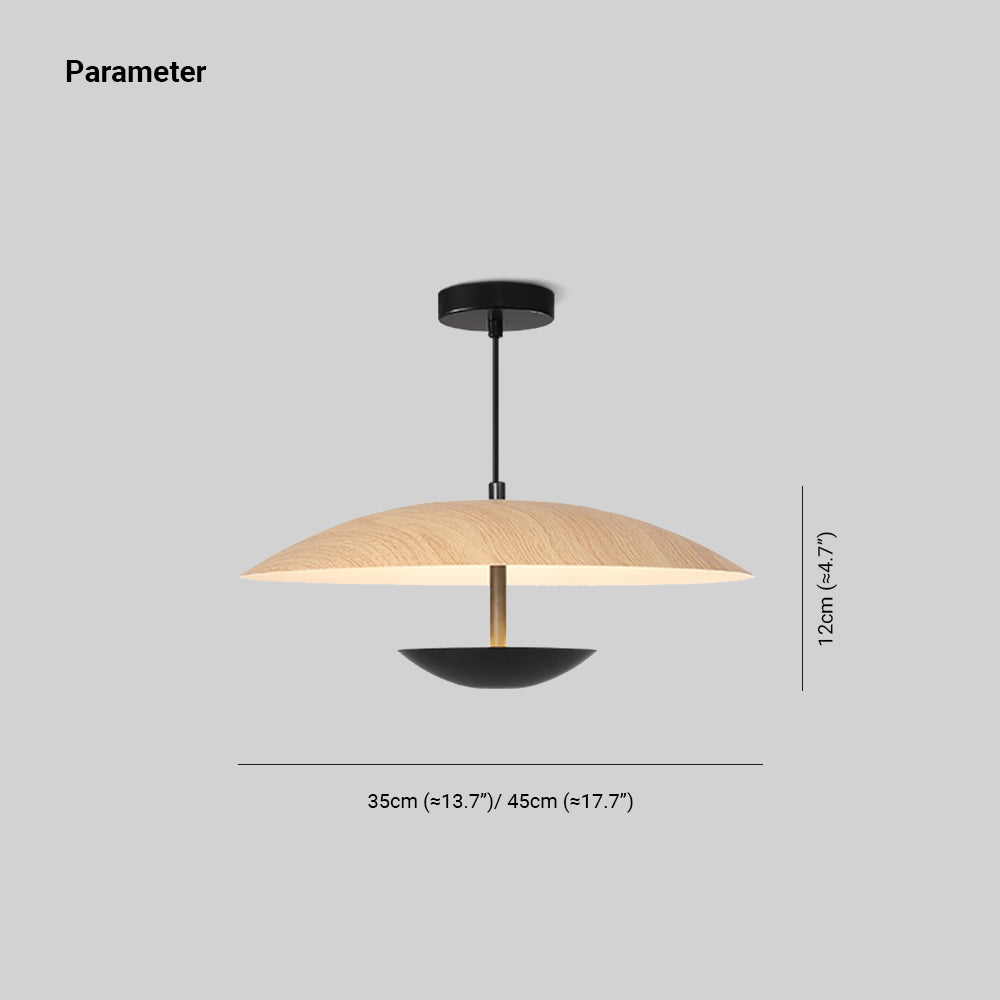 Carins Moderne Frisbee LED Hanglamp Metaal Hout/Bruin Slaap/Woon/Eetkamer