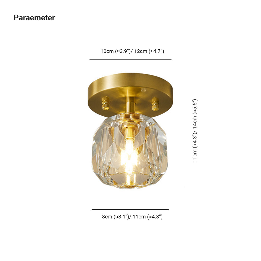 Kirsten Moderne Design LED Luxe Diamant Metaal/Acryl Plafondlamp Goud Gang/Studeerkamer