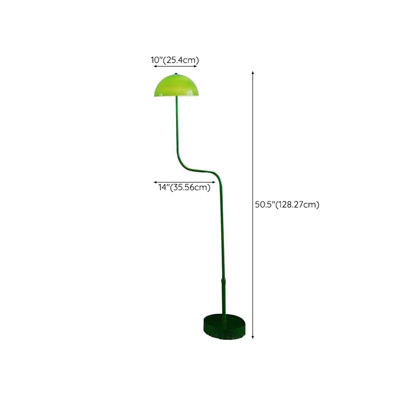 Salgado Moderne Design Vloerlamp Paddestoel Midden Eeuwenoud Boog Metaal/Glas Groen Eetkamer