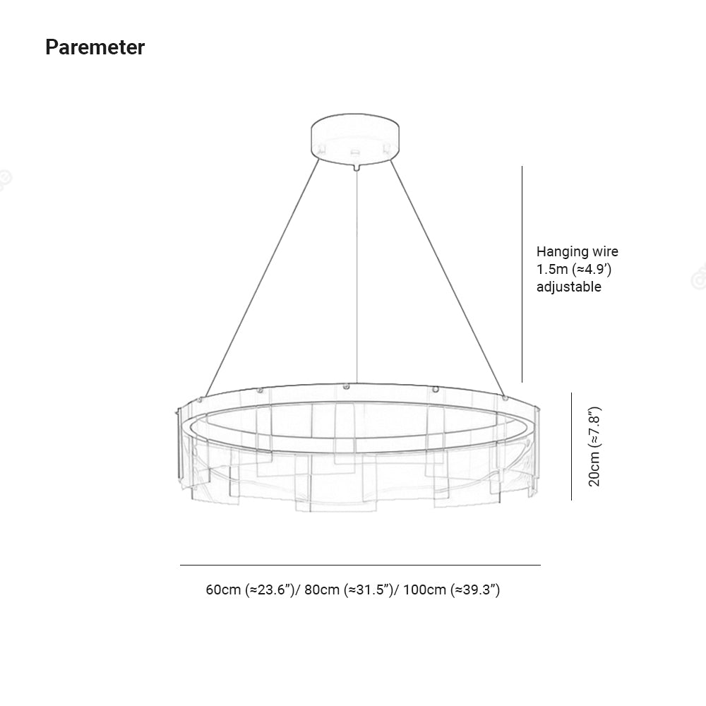 Evette Moderne Ronde LED Hanglamp Metaal/Glas Zwart Slaap/Woon/Eetkamer