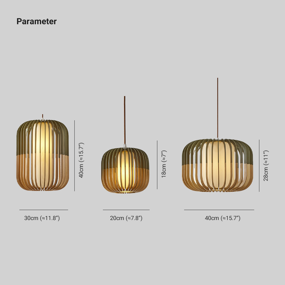 Ozawa Moderne Cilindrisch LED Vogelkooi Hanglamp Hout/Stof Slaap/Woon/Eetkamer