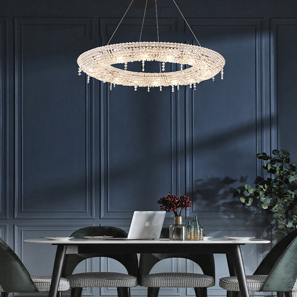 Kristy Moderne Ronde LED Hanglamp Metaal/Crystal Transparant Slaap/Woon/Eetkamer