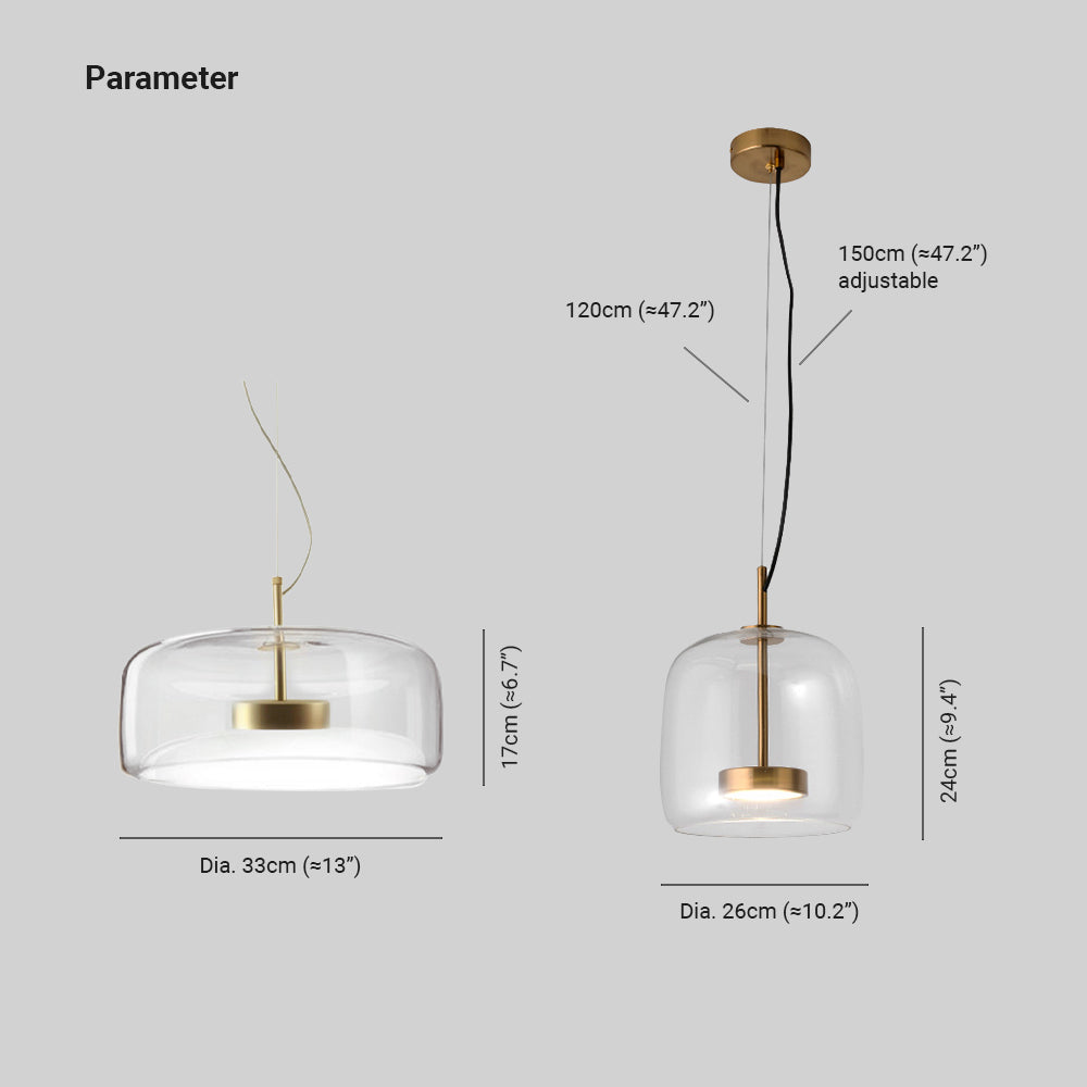 Hailie Retro LED Hanglampen Gouden Amber Metaal Glas Slaapkamer