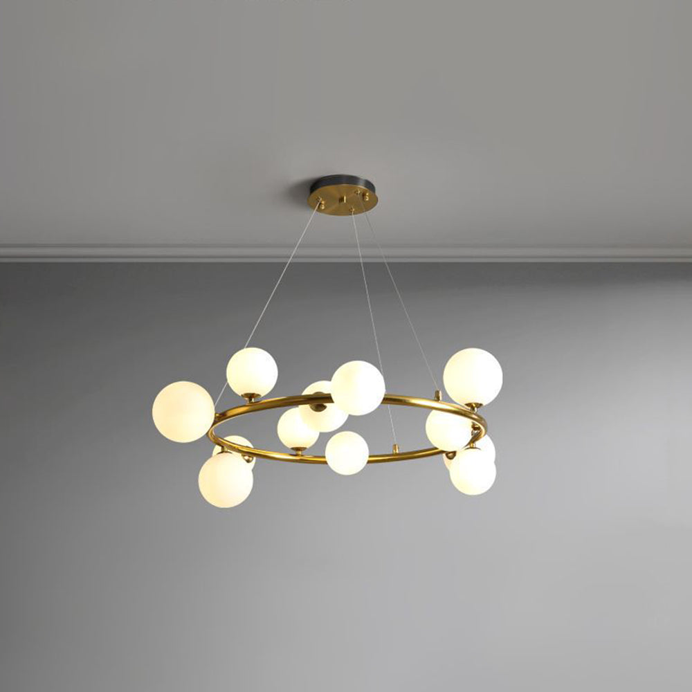 Valentina Moderne Design LED Glazen Bol Ring Kroonluchter Goud/Zwart Woonkamer/Slaapkamer
