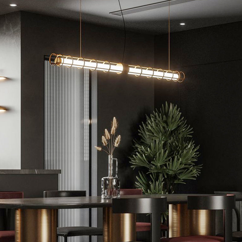 Edge Moderne Industriele LED Hanglamp Goud Woonkamer Eettafel Metaal&Glas