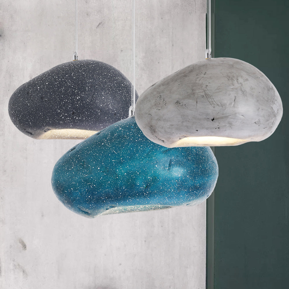 Byers Wabi Sabi Brood LED Hanglamp Grijs/Blauw Hars Woonkamer