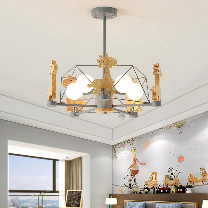 Minori Moderne Leuke LED Plafondlampen Grijs Groen Hout Metaal Eetkamer