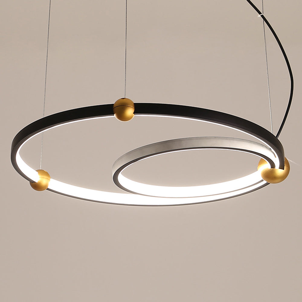 Arisha Minimalist Ring Metal Pendant Light, Black