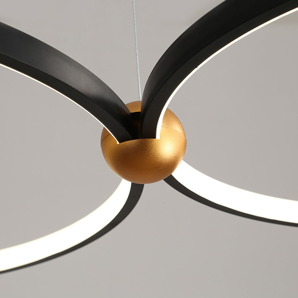 Arisha Minimalist Ring Metal Pendant Light, Black