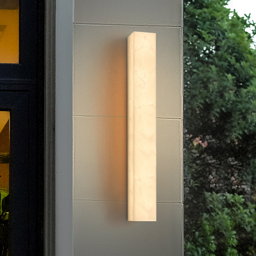 Edge Moderne Rechthoekige LED Buitenlamp Wit Marmer Tuin