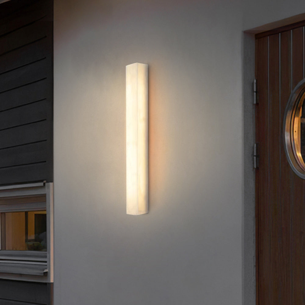 Edge Moderne Rechthoekige LED Buitenlamp Wit Marmer Tuin