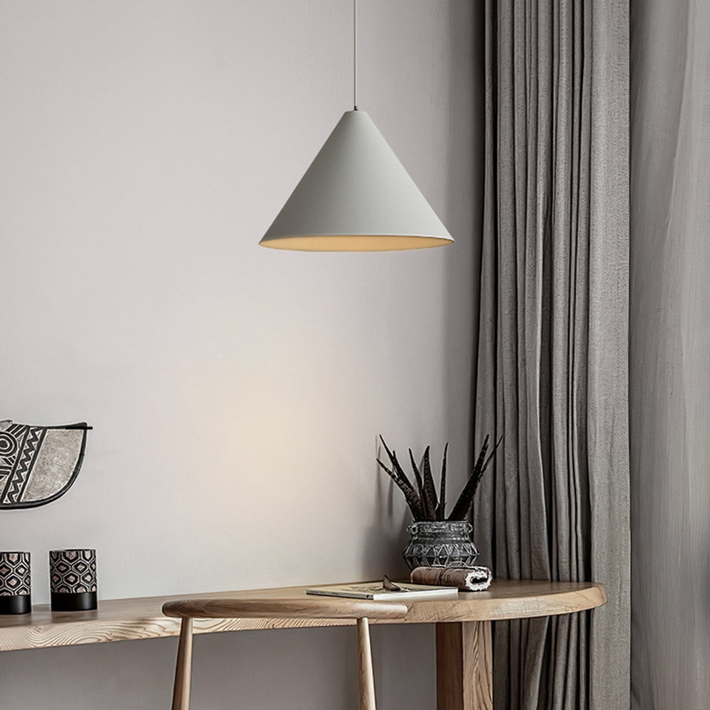 Carins Minimalistische Kegel LED Hanglamp Grijs Metaal Eettafel