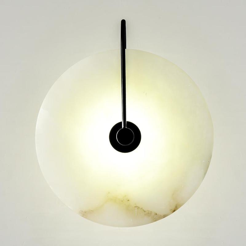 Jade Design Ronde LED Wandlamp Goud/Zwart Metaal/Kunstmatige Marmer Slaap/Woonkamer