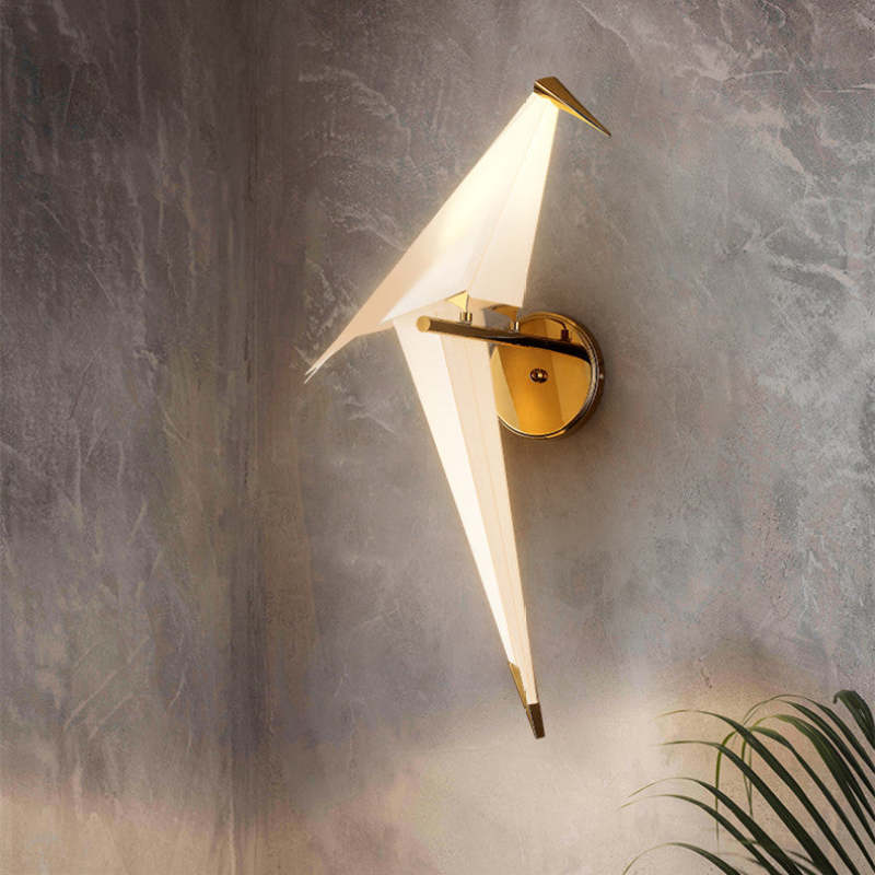 Clifford Art-Deco Vogel LED Wandlamp Wit Metaal/Acryl Slaapkamer