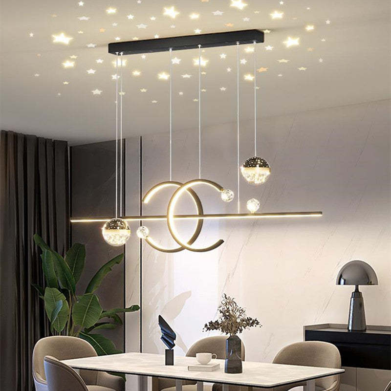Madina Design LED Hanglamp Metaal/Kristal Zwart/Goud Eetkamer/Woonkamer