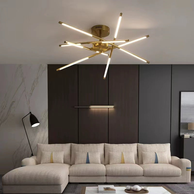 Edge Industriele LED Plafondlamp Zwart/Goud Metaal Acryl Woon/Slaapkamer
