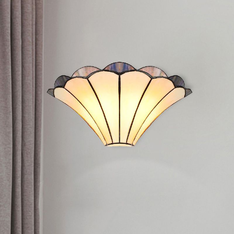 Alessio Decoratieve Glazen LED Wandlamp Met Bloem, Beige, Woonkamer