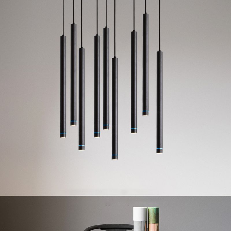 Edge Linear Minimalist Cylinder Pendant Light, 12"/19.5"/23.5"