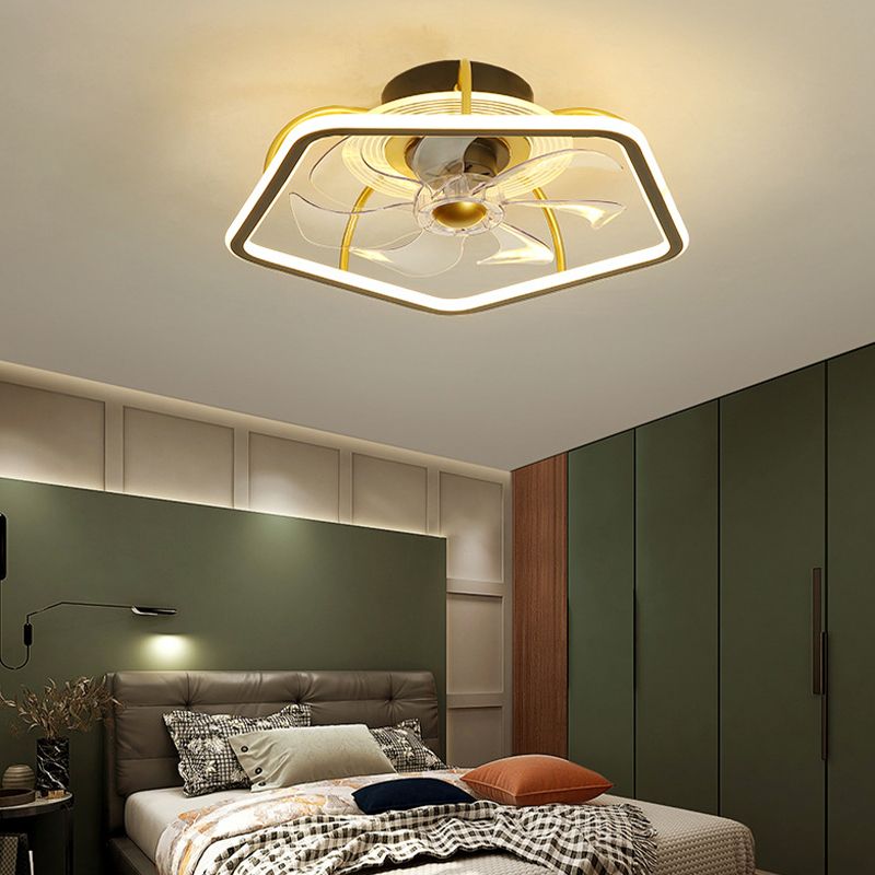 Edge Moderne LED Plafondventilator Met Lamp Zwart/Goud Woonkamer