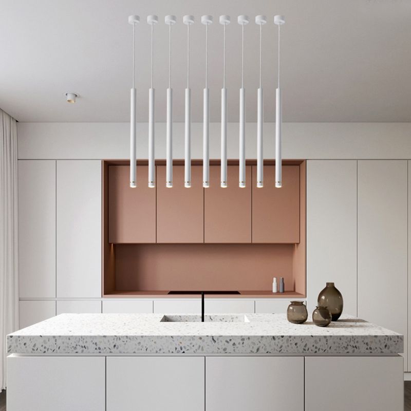 Edge Linear Minimalist Cylinder Pendant Light, 12"/19.5"/23.5"