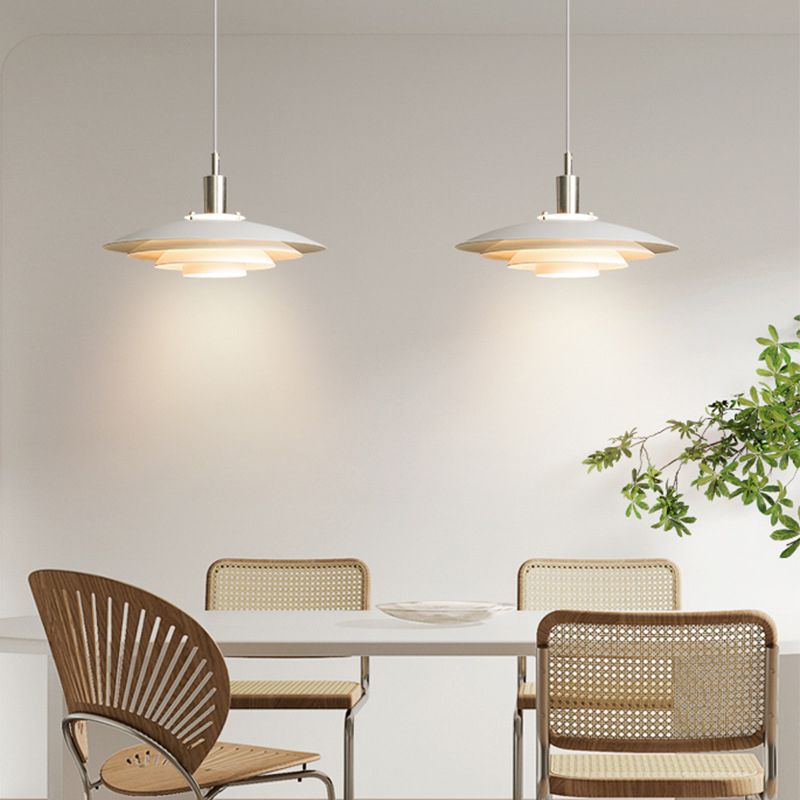 Carins Moderne Scandinavische LED Hanglamp Wit Metaal Eettafel