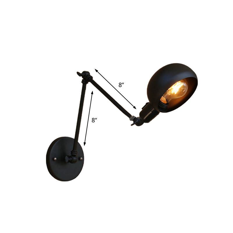 Brady Moderne Koepel LED Wandlamp Zwart Metaal Slaapkamer