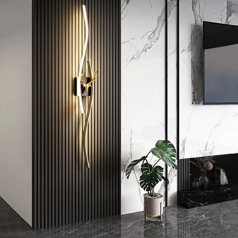 Alana Modern Industriele LED Wandlamp Zwart/Goud Metaal Woon/Slaapkamer Binnen