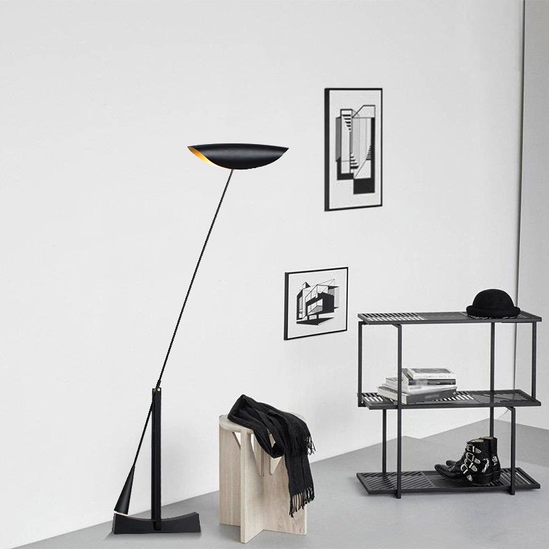 Carins Moderne Design Kom LED Vloerlamp Zwart Metaal Woonkamer
