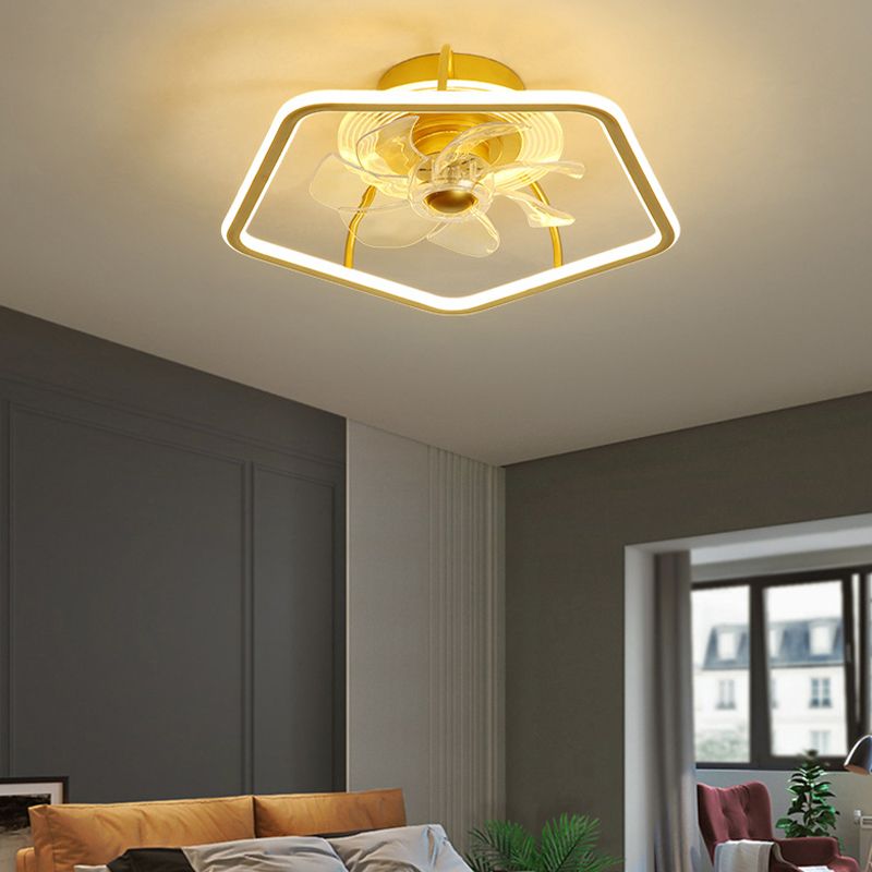 Edge Moderne LED Plafondventilator Met Lamp Zwart/Goud Woonkamer