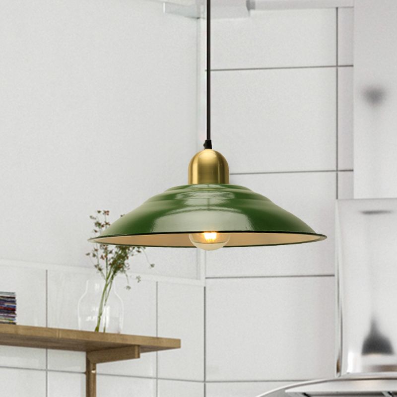 Cairns Vintage LED Hanglamp Groen Metaal Slaapkamer