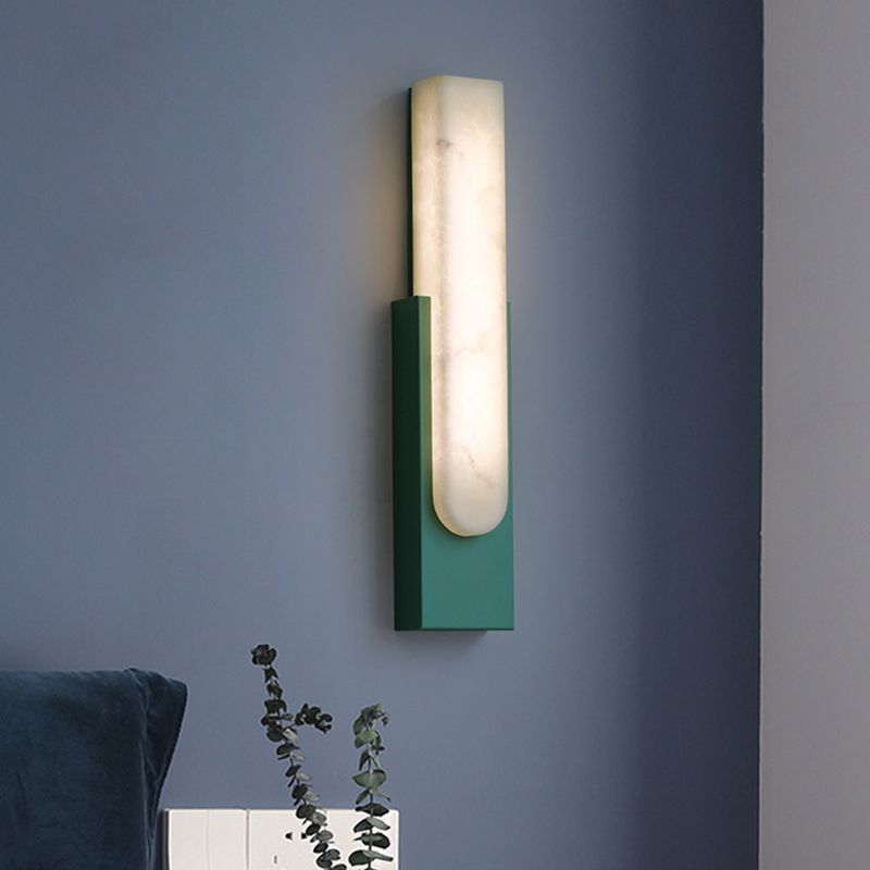 Chan Moderne Rechthoekige LED Wandlamp Metaal/Steen Slaapkamer