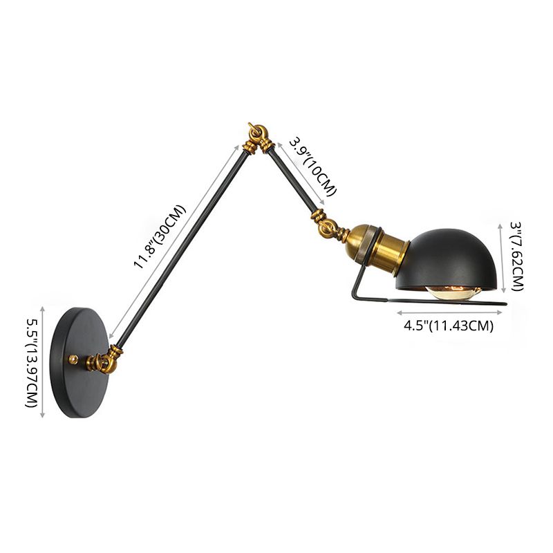 Brady Moderne Koepel LED Wandlamp Zwart/Goud Metaal Binnen