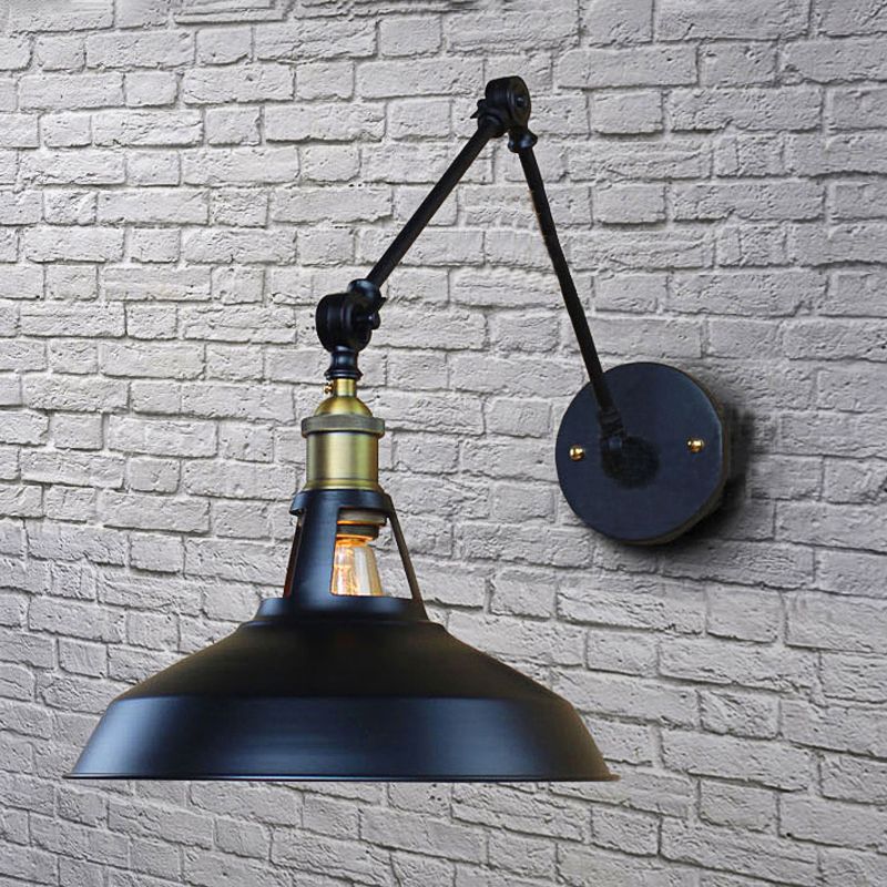 Brady Moderne Koepel LED Wandlamp Zwart/Roest Metaal Slaapkamer