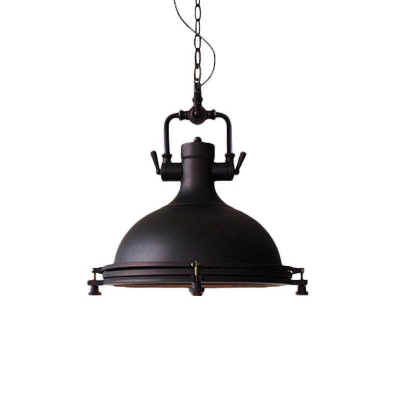 Alessio Rustic Retro Pot Black Metal Pendant Light, 2 Style