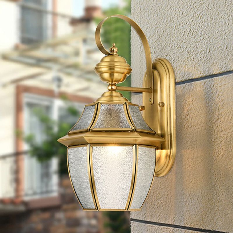 Alessio Vintage Lantern Metal Outdoor Wall Lamp, Gold