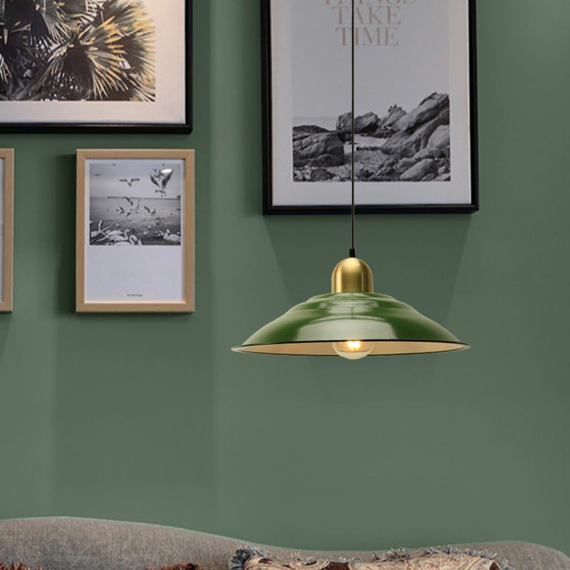 Cairns Vintage LED Hanglamp Groen Metaal Slaapkamer