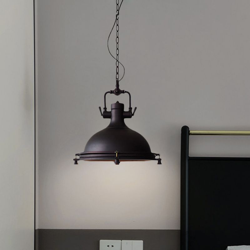 Alessio Rustic Retro Pot Black Metal Pendant Light, 2 Style