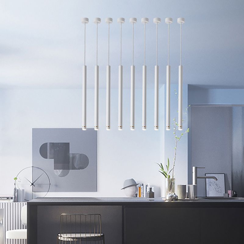 Edge Linear Minimalist Cylinder Pendant Light, 12"/19.5"/23.5"