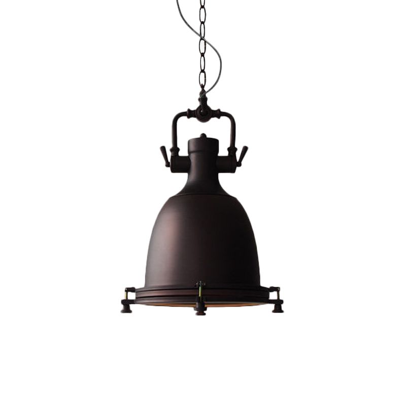 Alessio Rustic Retro Pot Black Metal Pendant Light, 2 Style