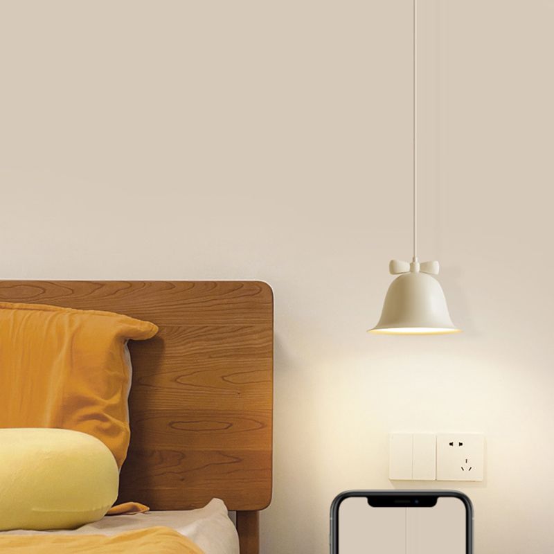 Carins Moderne Klokvormige LED Hanglamp Wit Metaal Eettafel