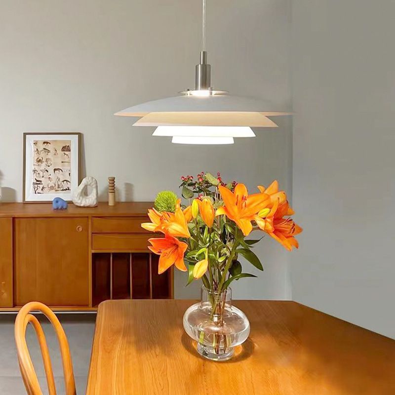 Carins Moderne Scandinavische LED Hanglamp Wit Metaal Eettafel