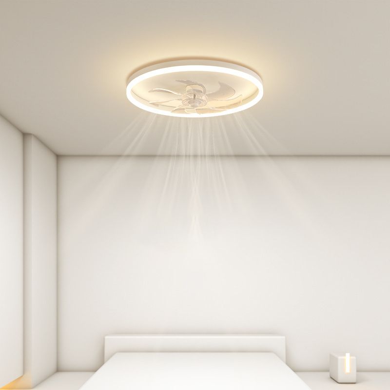 Edge Moderne Ring LED Plafondventilator Met Lamp Wit Woonkamer