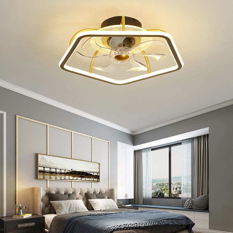 Edge Moderne LED Plafondventilator Met Lamp Zwart/Goud Woonkamer