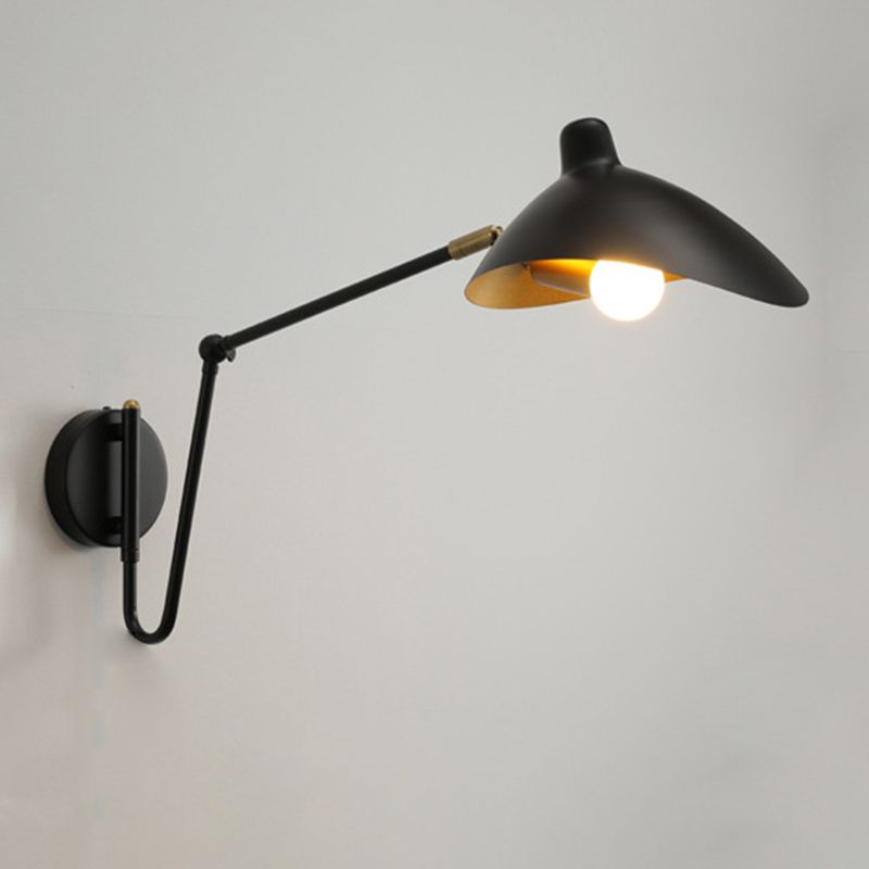 Brady Industrieel Swing LED Wandlamp Zwart/Goud Metaal Woonkamer