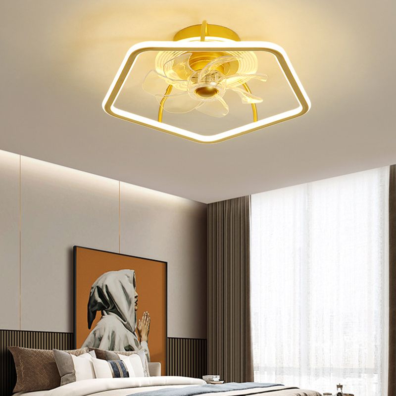 Edge Moderne LED Plafondventilator Met Lamp Zwart/Goud Woonkamer