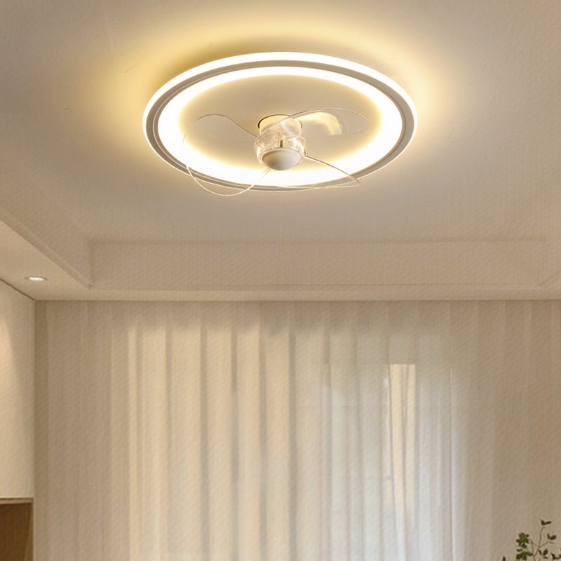 Edge Moderne Plafondlamp Met Ventilator Wit Acryl Woonkamer