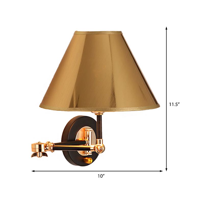 Carins Vintage Kegelvormige LED Wandlamp Goud Metaal Slaapkamer